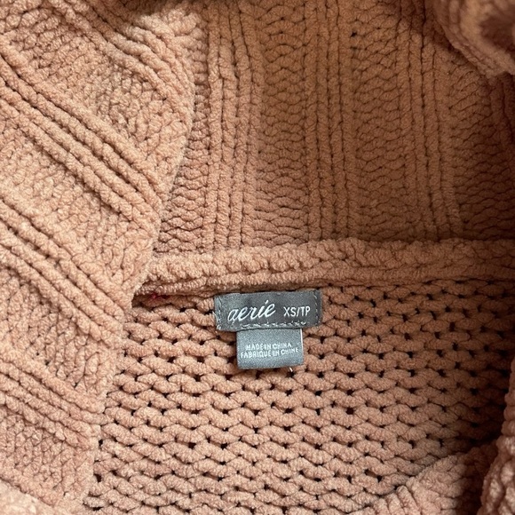 Aerie Camel Brown Chenille Knit Turtleneck Oversized Sweater Xsmall Women’s - Picture 11 of 12